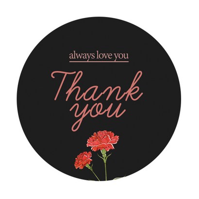 도나앤데코 리나 thank you 레드 카네이션 원형 스티커