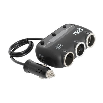 넥시 차량용 3구 멀티 소켓 QC30 2포트