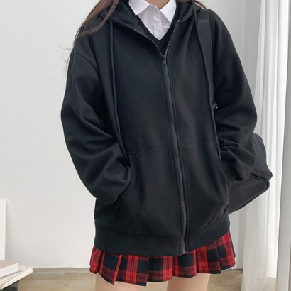 매드문 베이직 오버핏 일반 후드 집업 리뷰 후기