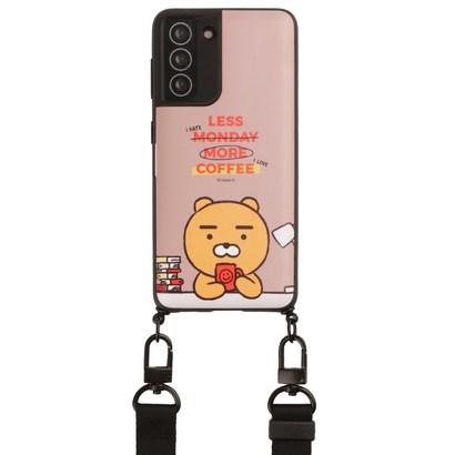 카카오프랜즈 라이언카페 카드 수납 목걸이 유크바 휴대폰 케이스