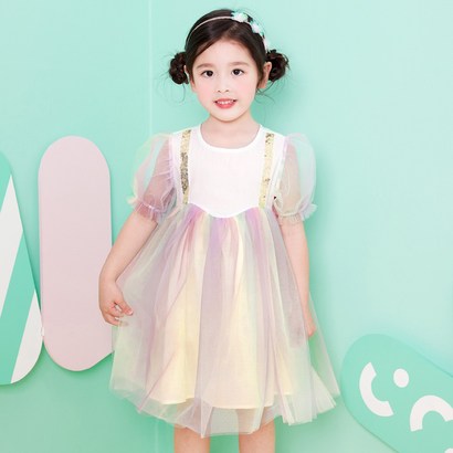 여아용 소프트 마카롱 샤원피스
