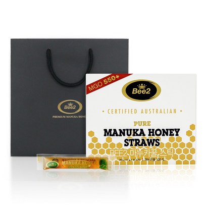 Bee2 천연 마누카꿀 스틱 MGO 550 쇼핑백 리뷰후기
