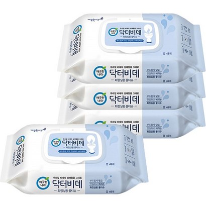 깨끗한나라 닥터비데 화장실용 물티슈 캡형 46매 4개 리뷰후기