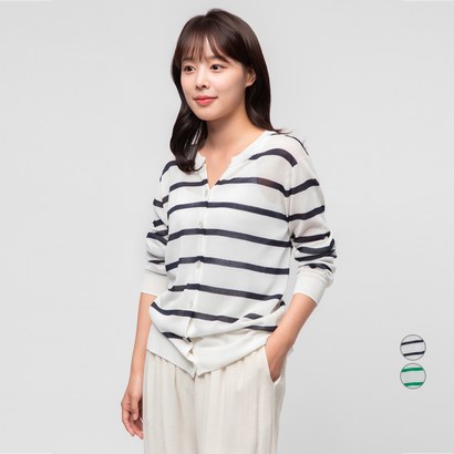 캐럿 여성 여름 스트라이프 루즈핏 가디건 리뷰후기