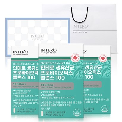 인테로 생유산균 프로바이오틱스 밸런스 100 선물세트 쇼핑백 리뷰후기