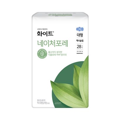 화이트 네이처포레 맥시 슬림 대형 생리대 날개형
