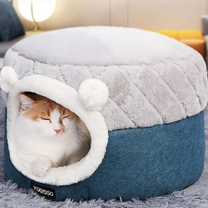 요기쏘 고양이 접이식 극세사 마약 방석 숨숨집