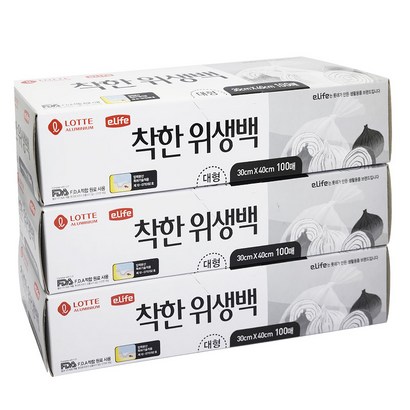 롯데이라이프 착한 위생백 대형 3040 100매