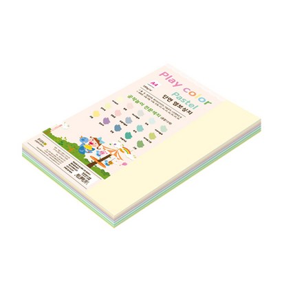 종이문화 플레이칼라 파스텔 색지 혼합 A4