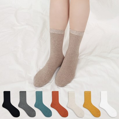 구냥씩 여성용 데일리 무지 장목양말 8종