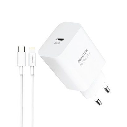 스마텍 25W D S 초고속 충전기 STQC-D5000 8핀 케이블