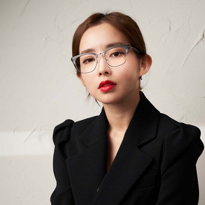 룩스토어 반뿔테 오버사이즈 럭셔리 하금테 블루라이트차단 안경 C1210