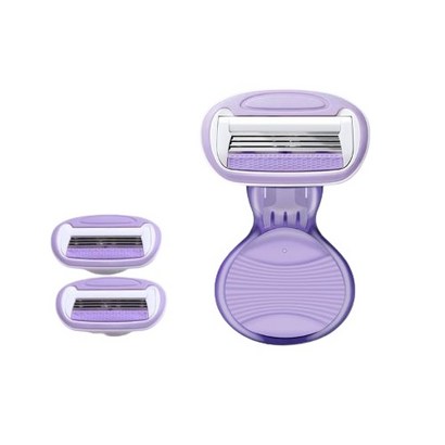 여성용 바디 미니 면도기 퍼플 날 케이스