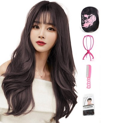 가발위드 긴머리 웨이브 투톤 여성 통가발-페르틸1개가발걸이1개가발전용빗1개가발망1개상품
