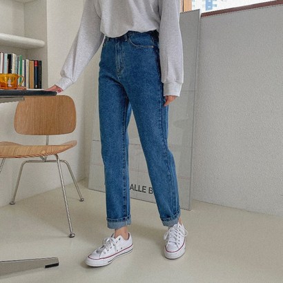 빅사이즈청바지 킨더 하이 일자팬츠O919