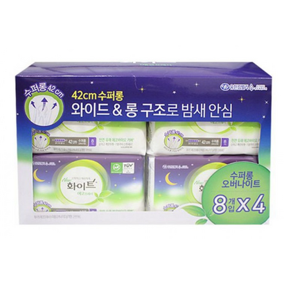 화이트생리대 화이트 생리대 오버나이트 날개형 X4 수면용 오버나이트생리대