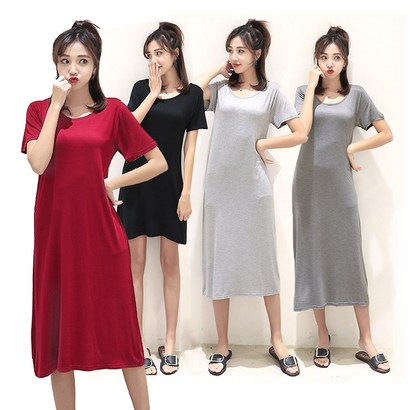 이너퀸 X 숏 미들 롱 소프트 반팔원피스