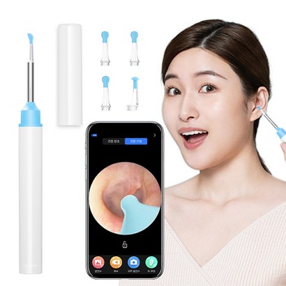 Windee 내시경 귀이개 스마트 가시 귀이개 500W고화질 앱 연결 보기 개 리필 헤드 USB충전식
