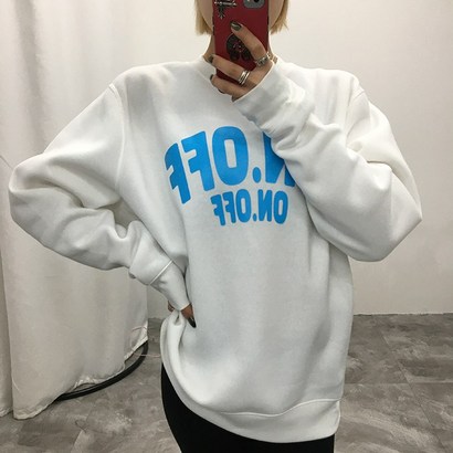 남여공용 ON OFF 프린팅 기모 맨투맨 리뷰후기