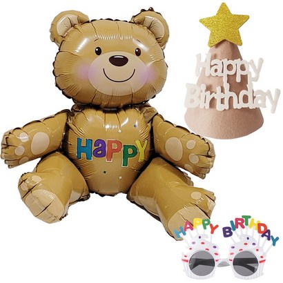 올리브파티 곰돌이 일풍선펠트고깔모자생일파티안경 리뷰 후기