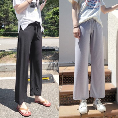 굿템즈몰 국내제작 여성 밴딩 바지 일자 통슬랙스 바지