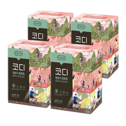 쌍용 코디 행복이 톡톡톡 200매 3입x 각티슈 미용티슈 리뷰후기