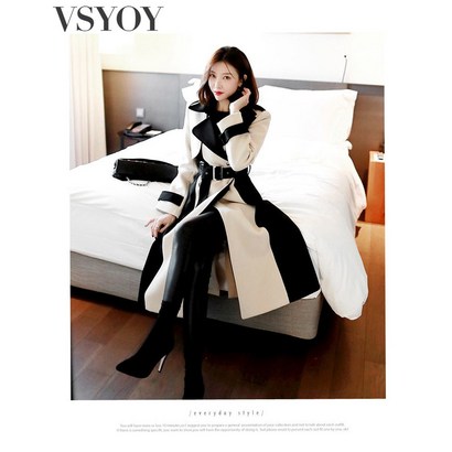 vsyoy14k귀걸이 사은품증정 여성 슬림 봄 겨울 중창 모직 코트