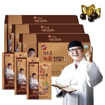 지원홈쇼핑 김오곤원장 녹용산삼배양근골드천삼침향단10환증정 2박3박스세트 한포씩포장