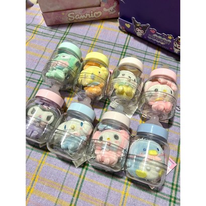 산리오 젖병 키링 인형 8종 쿠로미 마이멜로디 시나모 폼폼푸린 포차코 헬로키티 향교돈 턱시도샘