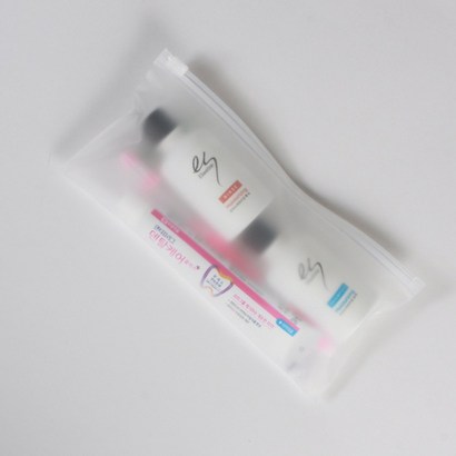소확행몰 다용도 세면도구 워시백 지퍼백 파우치 반투명 22x11