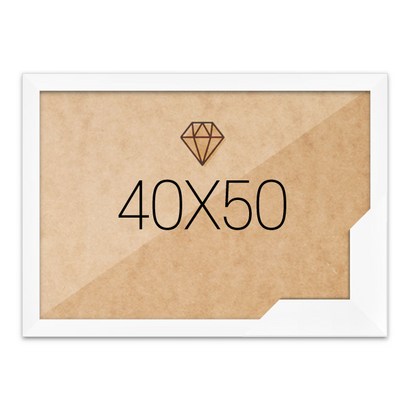 보석십자수액자 40x50 고급형 슬림 우드 화이트