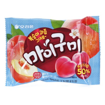 8801117342104 오리온)마이구미 복숭아 20개 대용량사탕/수입사탕/왕사탕/알사탕/업소용사탕/막대사탕/캔디/수제사탕/과자/과일맛사탕