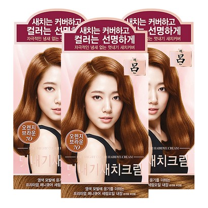 A 려 우아채 새치크림 염색약 7O오렌지브라운x3개