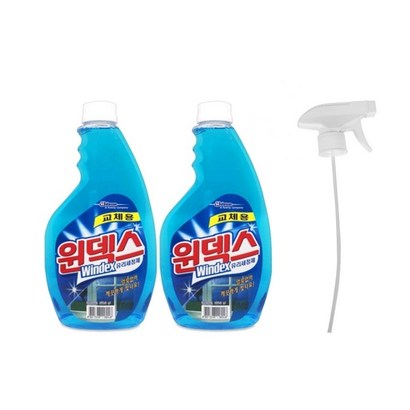 윈덱스 유리세정제 리필2개 스프레이헤드 1개