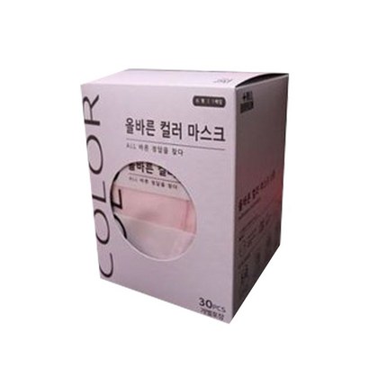 올바른 컬러 마스크 소형 새부리형 핑크 30매