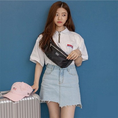 로이스카 심플 웨이스트백 힙색 WAIST BAG 블랙 리뷰후기