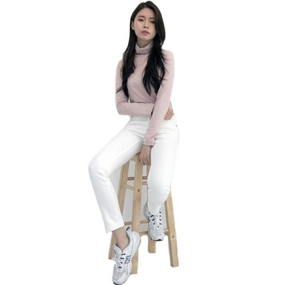 W20-9 기모 아이보리 슬림일자 T