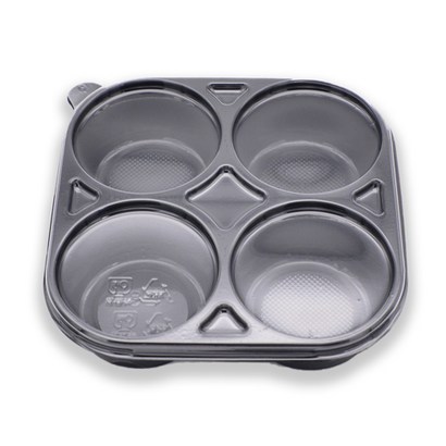 반찬 소스용기 원형 4칸 반찬용기 소스용기 배달용기 도시락용기 일회용기 포장용기 뚜껑
