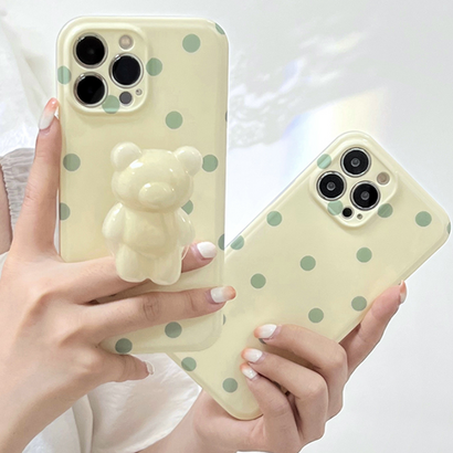 아이폰 아이폰13 입체 곰돌이 도트 땡땡이 스마트톡 휴대폰 케이스 아이폰13프로 아이폰12 11 XS AX XR