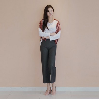 앤더데이 꿀스판 슬림 와이드팬츠 리뷰후기
