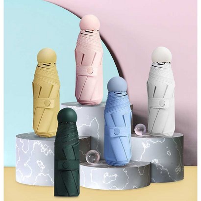 초경량 미니 자외선 차단 UV 마카롱 5단 캡슐 암막 양산 우양산 파우치포함 리뷰 후기