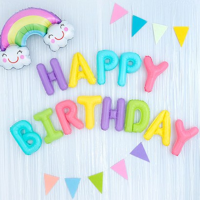 생일파티 장식 파스텔 무지개 해피벌스데이 마카롱