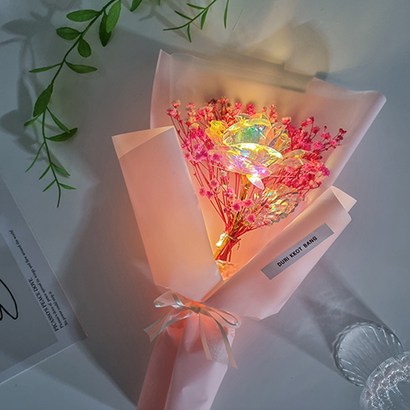 안개 ED 홀로그램 장미 꽃다발 홀로그램꽃 졸업 입학 기념일 생일선물 무드등