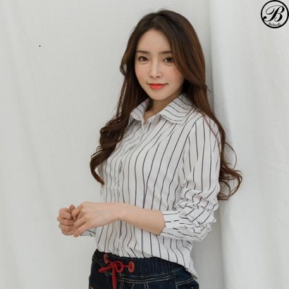 와이에스 Bebedi 스트리스 긴팔 여성남방 셔츠