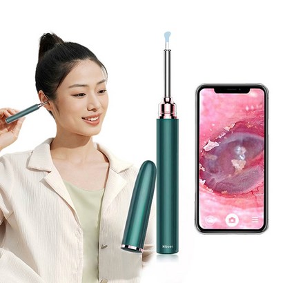 Kiboer 스마트 가시 귀이개 내시경 귀이개 500W고화질 카메라 앱 링크 ED 조명 소프트헤드 USB충전