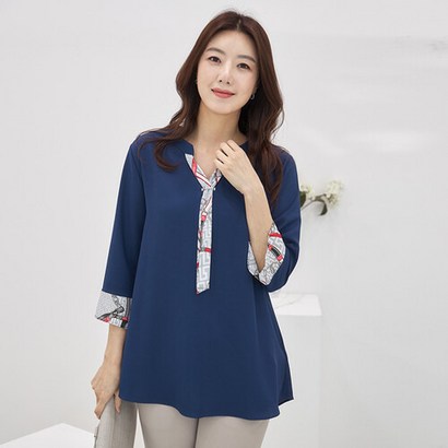 엄마옷 마담4060 명화타이블라우스-KB103067-