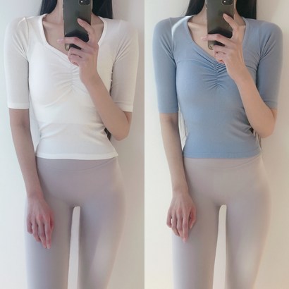 로라벨 그랑 5부 반팔 필라테스복 요가복 필라테스옷 필라테스커버업 필라테스상의 집업 운동복 티 봄 여름 가을 리뷰후기