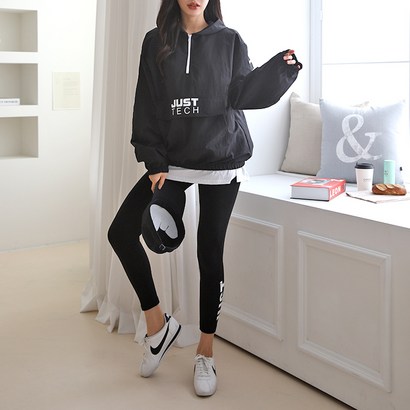 순이들 여성용 아노락 바람막이 레깅스