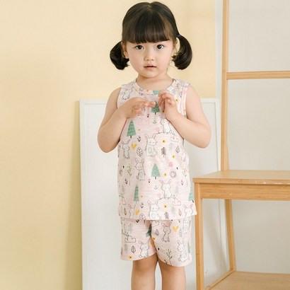 꾸미 슬라브 래빗 나시 SET/아동실내복 어린이상하복 리뷰후기