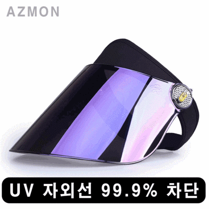 AZON 프리미엄 미러렌즈 태닝썬캡 밸크로 조절 가능 썬바이져 썬가드 바이저선캡